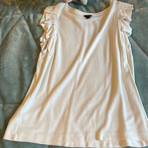 Ann Taylor shirt! Light ruffle and pretty off white color. Size small